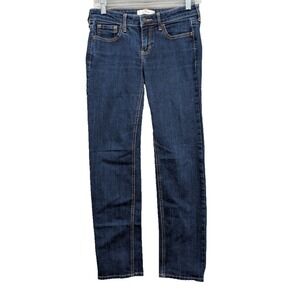 Hollister Women's Skinny Jeans Size 26x30 Dark Blue Tapered Leg Low Rise Stretch